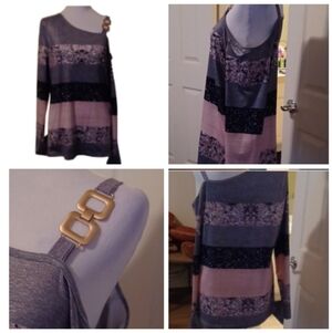 💙🏍Women's One-Shoulder Striped Top